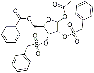 1-O-ACETYL-5-O-BENZOYL-2,3-DI-O-TOLUOLSULFONYL-D-RIBOFURANOSE 结构式