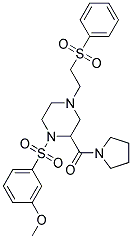 1-[(3-METHOXYPHENYL)SULFONYL]-4-[2-(PHENYLSULFONYL)ETHYL]-2-(PYRROLIDIN-1-YLCARBONYL)PIPERAZINE 结构式