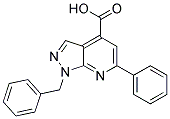 1-BENZYL-6-PHENYL-1H-PYRAZOLO[3,4-B]PYRIDINE-4-CARBOXYLIC ACID 结构式