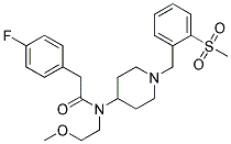 2-(4-FLUOROPHENYL)-N-(2-METHOXYETHYL)-N-(1-[2-(METHYLSULFONYL)BENZYL]PIPERIDIN-4-YL)ACETAMIDE 结构式