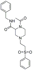 1-ACETYL-N-BENZYL-4-[2-(PHENYLSULFONYL)ETHYL]PIPERAZINE-2-CARBOXAMIDE 结构式