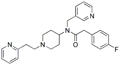 2-(4-FLUOROPHENYL)-N-[1-(2-PYRIDIN-2-YLETHYL)PIPERIDIN-4-YL]-N-(PYRIDIN-3-YLMETHYL)ACETAMIDE 结构式