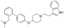 1-[4'-((1-[2-(1H-INDOL-3-YL)ETHYL]PIPERIDIN-4-YL)OXY)BIPHENYL-2-YL]-N,N-DIMETHYLMETHANAMINE 结构式