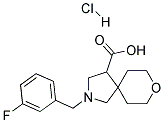 2-(3-FLUORO-BENZYL)-8-OXA-2-AZA-SPIRO[4.5]DECANE-4-CARBOXYLIC ACID HYDROCHLORIDE 结构式