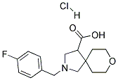 2-(4-FLUORO-BENZYL)-8-OXA-2-AZA-SPIRO[4.5]DECANE-4-CARBOXYLIC ACID HYDROCHLORIDE 结构式