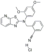 2-([(2,4-DIMETHOXYPHENYL)([1,3]THIAZOLO[5,4-B]PYRIDIN-2-YL)AMINO]METHYL)BENZONITRILE HYDROCHLORIDE 结构式