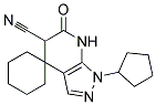 1'-CYCLOPENTYL-6'-OXO-1',5',6',7'-TETRAHYDROSPIRO[CYCLOHEXANE-1,4'-PYRAZOLO[3,4-B]PYRIDINE]-5'-CARBONITRILE 结构式
