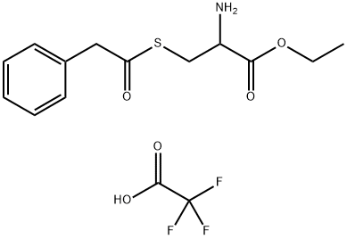 1-ETHOXY-1-OXO-3-[(2-PHENYLACETYL)SULFANYL]-2-PROPANAMINIUM 2,2,2-TRIFLUOROACETATE 结构式