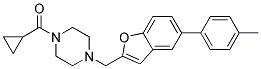 1-(CYCLOPROPYLCARBONYL)-4-([5-(4-METHYLPHENYL)-1-BENZOFURAN-2-YL]METHYL)PIPERAZINE 结构式