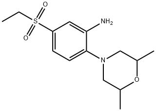 2-(2,6-DIMETHYLMORPHOLIN-4-YL)-5-ETHYLSULFONYLANILINE 结构式