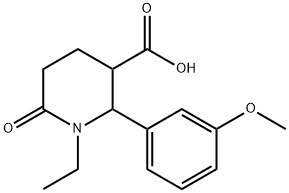 1-ETHYL-2-(3-METHOXY-PHENYL)-6-OXO-PIPERIDINE-3-CARBOXYLIC ACID 结构式