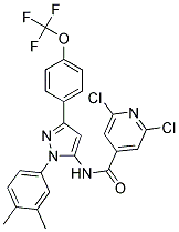 2,6-dichloro-N-{1-(3,4-dimethylphenyl)-3-[4-(trifluoromethoxy)phenyl]-1H-pyrazol-5-yl}isonicotinamide 结构式