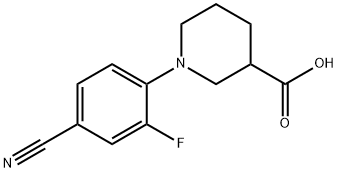 1-[(4-CYANO-2-FLUORO)PHENYL]PIPERIDINE-3-CARBOXYLIC ACID 结构式