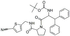 (1-BENZHYDRYL-2-{2-[(5-CYANO-THIOPHEN-2-YLMETHYL)-CARBAMOYL]-PYRROLIDIN-1-YL}-2-OXO-ETHYL)-CARBAMIC ACID TERT-BUTYL ESTER 结构式