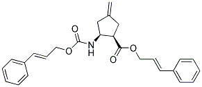 (1R,2S)-4-METHYLENE-2-((E)-3-PHENYL-ALLYLOXYCARBONYLAMINO)-CYCLOPENTANECARBOXYLIC ACID (E)-3-PHENYL-ALLYL ESTER 结构式