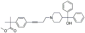 2-(4-{4-[4-(HYDROXY-DIPHENYL-METHYL)-PIPERIDIN-1-YL]-BUT-1-YNYL}-PHENYL)-2-METHYL-PROPIONIC ACID METHYL ESTER 结构式