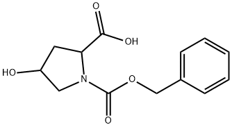 1-((苄氧基)羰基)-4-羟基吡咯烷-2-羧酸 结构式