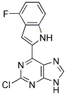 2-chloro-6-(4-fluoro-1H-indol-2-yl)-9H-purine 结构式