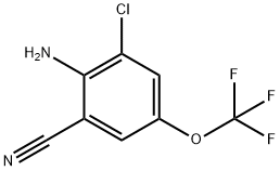 2-氨基-3-氯-5-三氟甲氧基苯甲腈 结构式