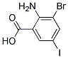 2-Amino-3-bromo-5-iodobenzoic acid 结构式