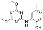 2-(4,6-DIMETHOXY-1,3,5-TRIAZIN-2-YLAMINO)-4-METHYLPHENOL 结构式