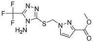 1-(4-Amino-5-trifluoromethyl-4H-[1,2,4]triazol-3-ylsulfanylmethyl)-1H-pyrazole-3-carboxylicacidmethylester 结构式