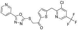 1-(5-((3-Chloro-5-(trifluoromethyl)-2-pyridinyl)methyl)-2-thienyl)-2-((5-(3-pyridinyl)-1,3,4-oxadiazol-2-yl)sulfanyl)-1-ethanone 结构式