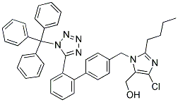 2-Butyl-4-chloro-5-(hydroxymethyl)-1-{[2'-[(triphenylmethyl)tetrazole-5-yl]biphenyl-4-yl]methyl} imidazole 结构式