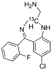 2-AMINOMETHYL-7-CHLORO-2,3-DIHYDRO-5-(2-FLUOROPHENYL)-1H-1,4-BENZODIAZEPINE-13C1 结构式