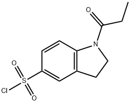 1-PROPIONYL-2,3-DIHYDRO-1H-INDOLE-5-SULFONYL CHLORIDE 结构式