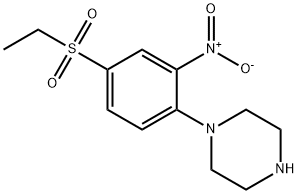 1-[4-(ETHYLSULFONYL)-2-NITROPHENYL]PIPERAZINE 结构式