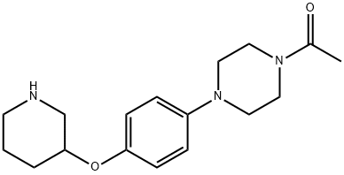 1-(4-(4-(哌啶-3-基氧基)苯基)哌嗪-1-基)乙-1-酮 结构式