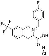 2-(4-FLUORO-BENZYL)-7-TRIFLUOROMETHYL-1,2,3,4-TETRAHYDRO-ISOQUINOLINE-3-CARBOXYLIC ACID HYDROCHLORIDE 结构式