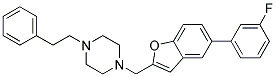 1-([5-(3-FLUOROPHENYL)-1-BENZOFURAN-2-YL]METHYL)-4-(2-PHENYLETHYL)PIPERAZINE 结构式