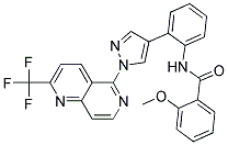 2-METHOXY-N-(2-(1-[2-(TRIFLUOROMETHYL)-1,6-NAPHTHYRIDIN-5-YL]-1H-PYRAZOL-4-YL)PHENYL)BENZAMIDE 结构式