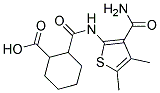 2-(3-CARBAMOYL-4,5-DIMETHYL-THIOPHEN-2-YLCARBAMOYL)-CYCLOHEXANECARBOXYLIC ACID 结构式