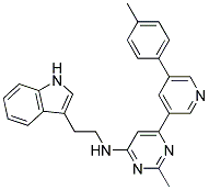 [2-(1H-Indol-3-yl)-ethyl]-[2-methyl-6-(5-p-tolyl-pyridin-3-yl)-pyrimidin-4-yl]-amine 结构式