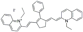 1-Ethyl-2-[(E)-2-(3-((E)-2-[1-ethyl-2(1H)-quinolinylidene]ethylidene)-2-phenyl-1-cyclopenten-1-yl)ethenyl]quinolinium iodide 结构式