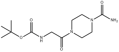 2-BOC-AMINO-1-(4-CARBAMOYL-PIPERAZIN-1-YL)-ETHANONE 结构式