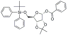 1-O-BENZOYL-5-O-(TERT-BUTYLDIPHENYLSILYL)-2,3-O-ISOPROPYLIDENE-ALPHA-D-RIBOFURANOSE 结构式