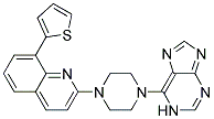 2-[4-(1H-PURIN-6-YL)PIPERAZIN-1-YL]-8-(2-THIENYL)QUINOLINE 结构式