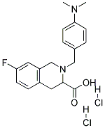2-(4-DIMETHYLAMINO-BENZYL)-7-FLUORO-1,2,3,4-TETRAHYDRO-ISOQUINOLINE-3-CARBOXYLIC ACID DIHYDROCHLORIDE 结构式