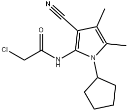2-CHLORO-N-(3-CYANO-1-CYCLOPENTYL-4,5-DIMETHYL-1H-PYRROL-2-YL)ACETAMIDE 结构式