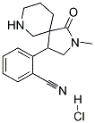 2-(2-Methyl-1-oxo-2,7-diazaspiro[4.5]decan-4-yl)benzonitrile hydrochloride 结构式