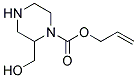 2-Hydroxymethyl-piperazine-1-carboxylic acid allyl ester 结构式