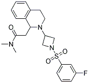 2-(2-(1-[(3-FLUOROPHENYL)SULFONYL]AZETIDIN-3-YL)-1,2,3,4-TETRAHYDROISOQUINOLIN-1-YL)-N,N-DIMETHYLACETAMIDE 结构式