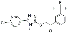 2-{[5-(6-chloro-3-pyridyl)-4-methyl-4H-1,2,4-triazol-3-yl]thio}-1-[3-(trifluoromethyl)phenyl]ethan-1-one 结构式