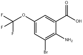 2-氨基-3-溴-5-(三氟甲氧基)苯甲酸 结构式