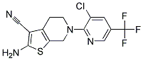 2-Amino-6-[3-chloro-5-(trifluoromethyl)pyridin-2-yl]-4,5,6,7-tetrahydrothieno[2,3-c]pyridine-3-carbonitrile 结构式