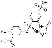 2-hydroxy-5-(2-(3-methyl-5-oxo-2H-pyrazol-1(5H)-yl)-4-sulfophenylsulfonyloxy)benzoic acid 结构式